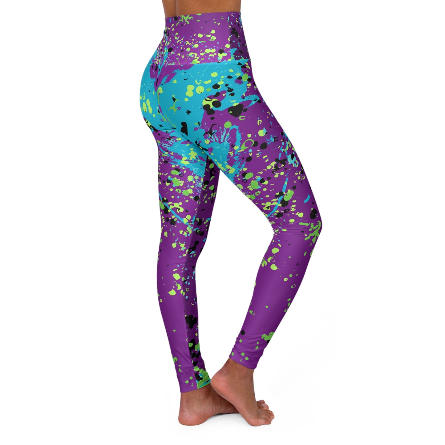 Splatter Galaxy Yoga Pants — Women's Vibrant All-Over-Print Leggings