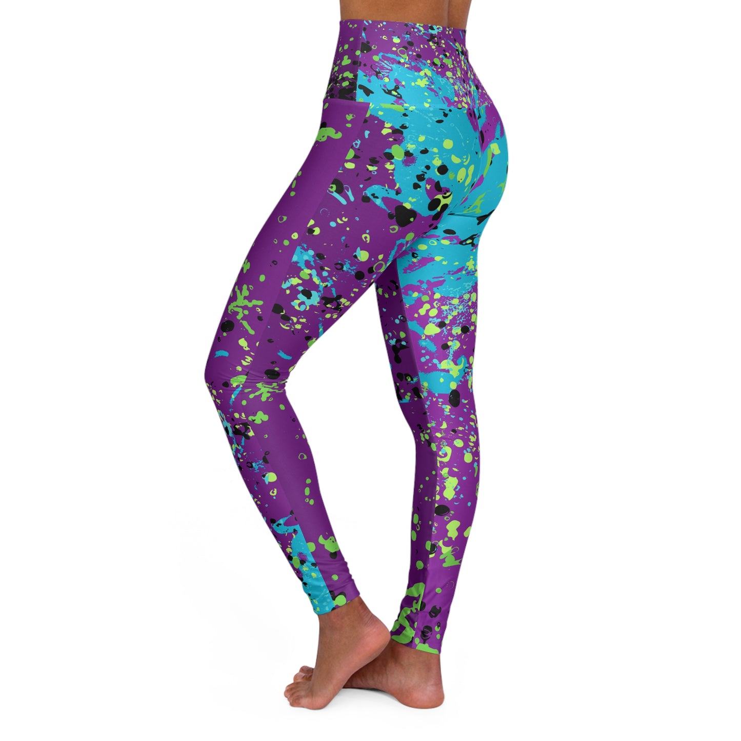 Splatter Galaxy Yoga Pants — Women's Vibrant All-Over-Print Leggings