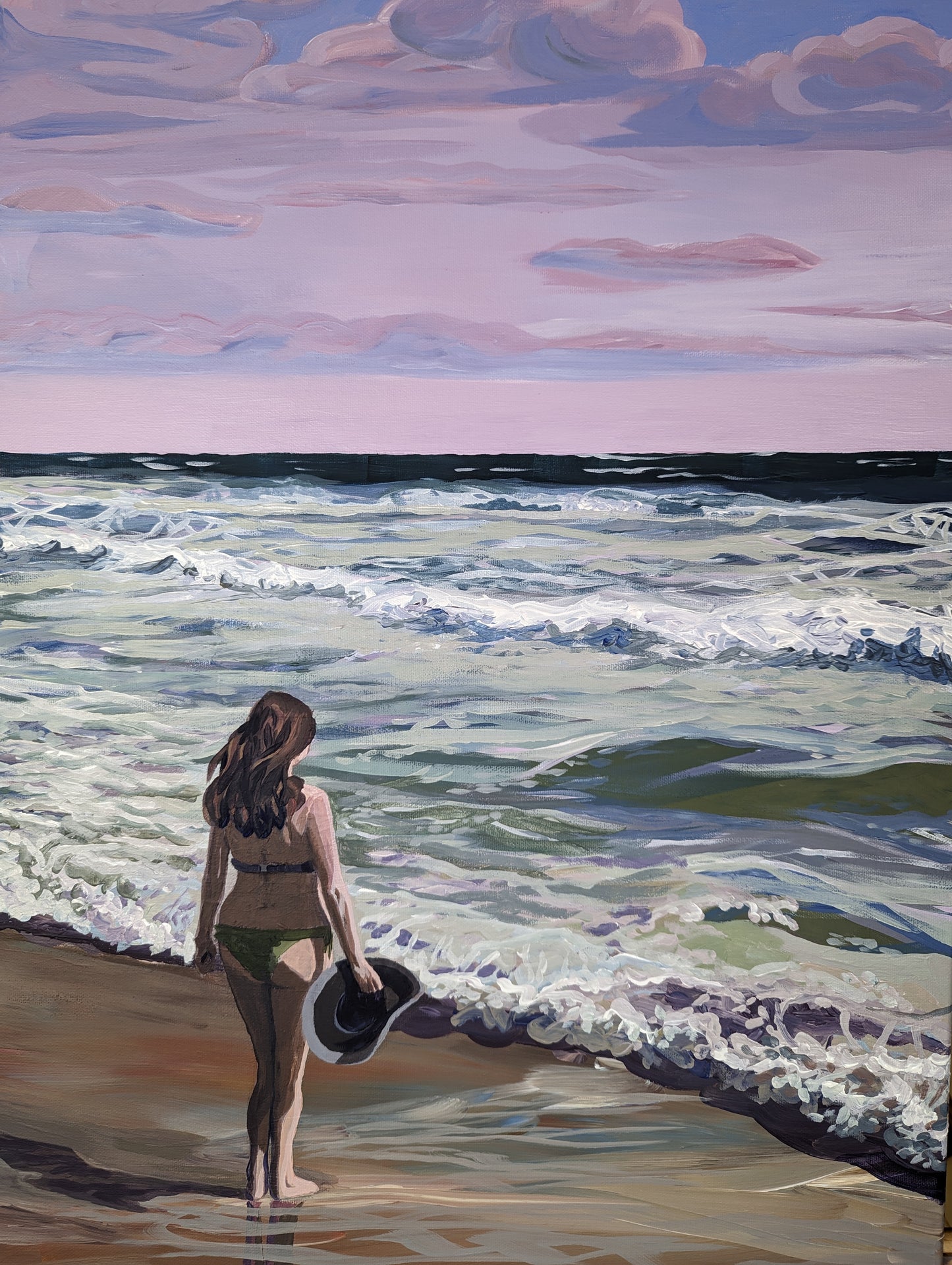 Original acrylic painting "Helen and the Sea"