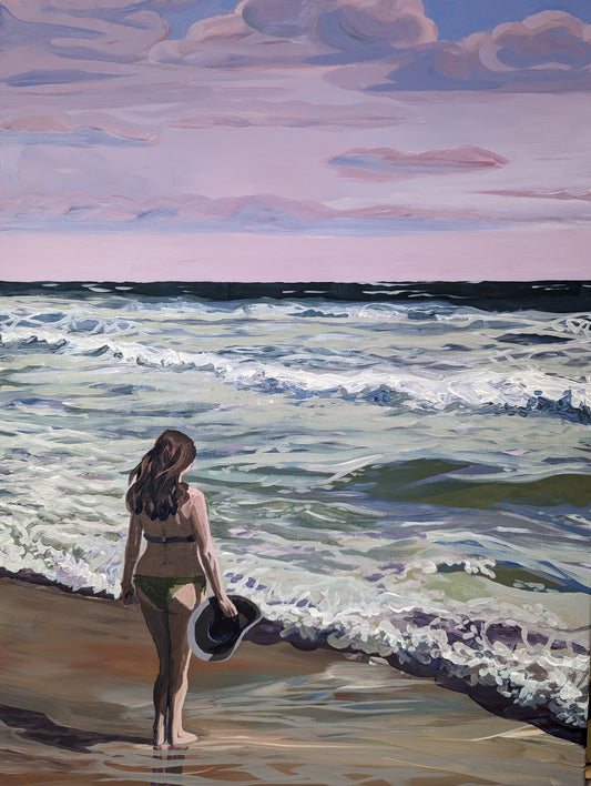 Original acrylic painting "Helen and the Sea"