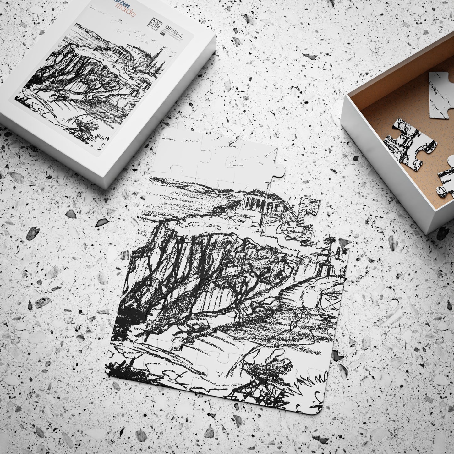 Puzzle for Kids, 30 - Piece | Greek Summer Sketch