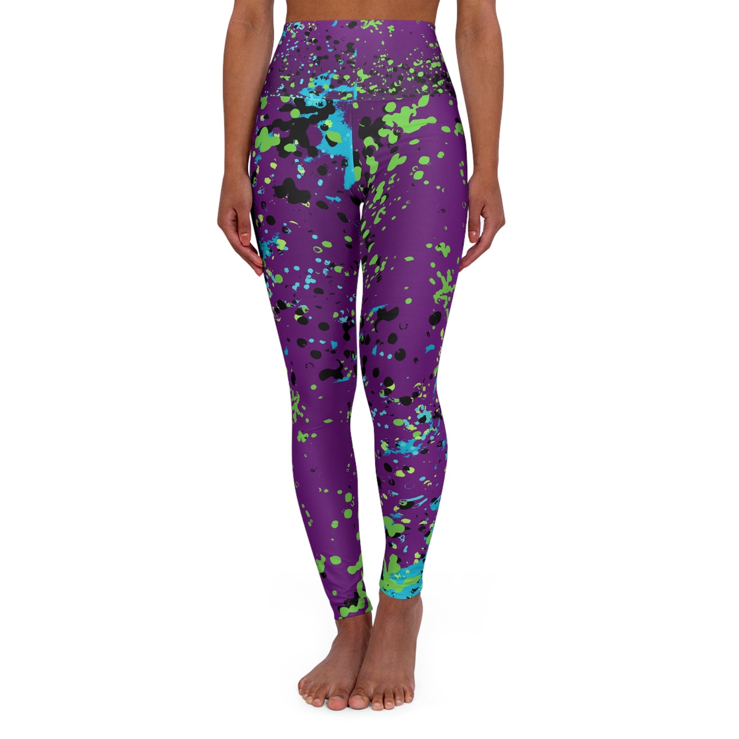 Splatter Galaxy Yoga Pants — Women's Vibrant All-Over-Print Leggings