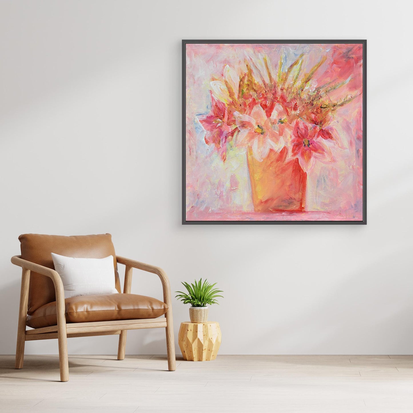 Art Print - Flowers in pink air