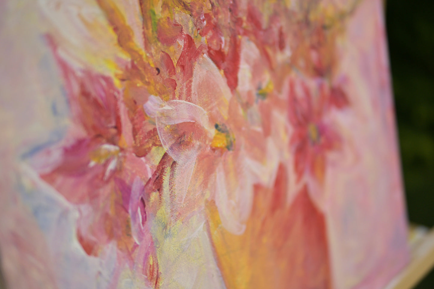 Original acrylic painting "Flowers in Pink Air"