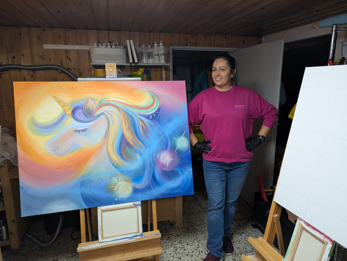 Original acrylic painting "Sweet Dreams Unicorn "