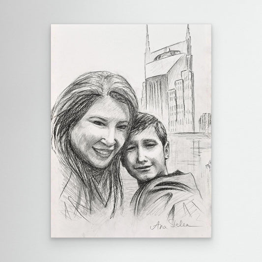 Art Print - Portrait of Dafina and Evan 