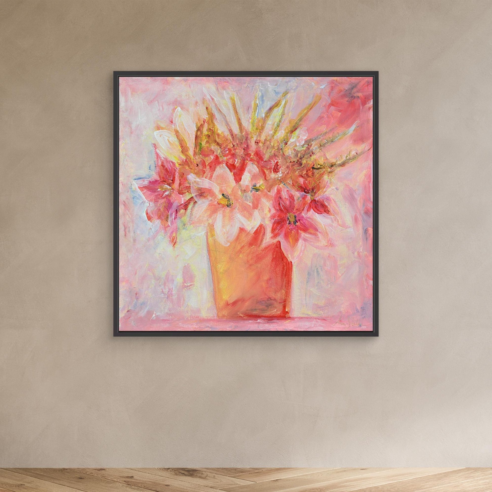 Art Print - Flowers in Pink Air