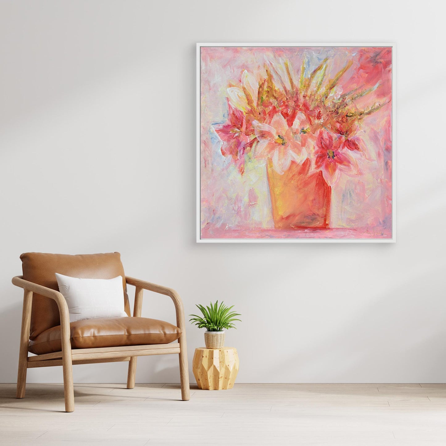 Art Print - Flowers in pink air