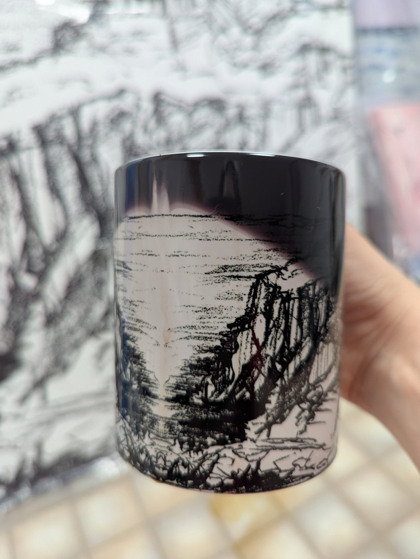 300 ml  Mysterious Ceramic Mug - Greek Summer Sketch